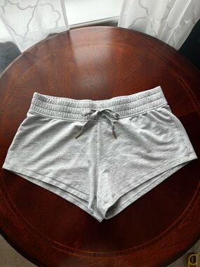 Victoria Secret Sport Gray Women's Drawstring Lounge Shorts, 94% Cotton, Medium